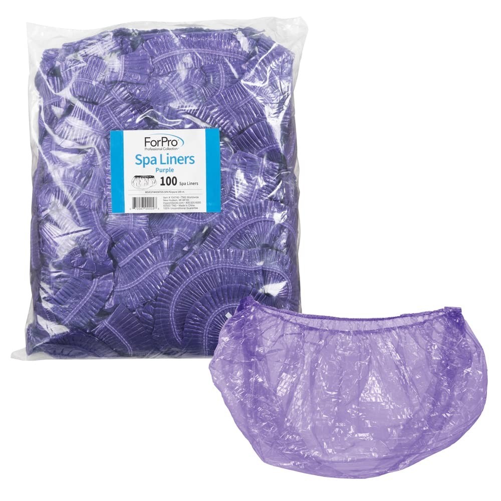 Professional Quality Purple Disposable Pedicure Liners - 100 Pack