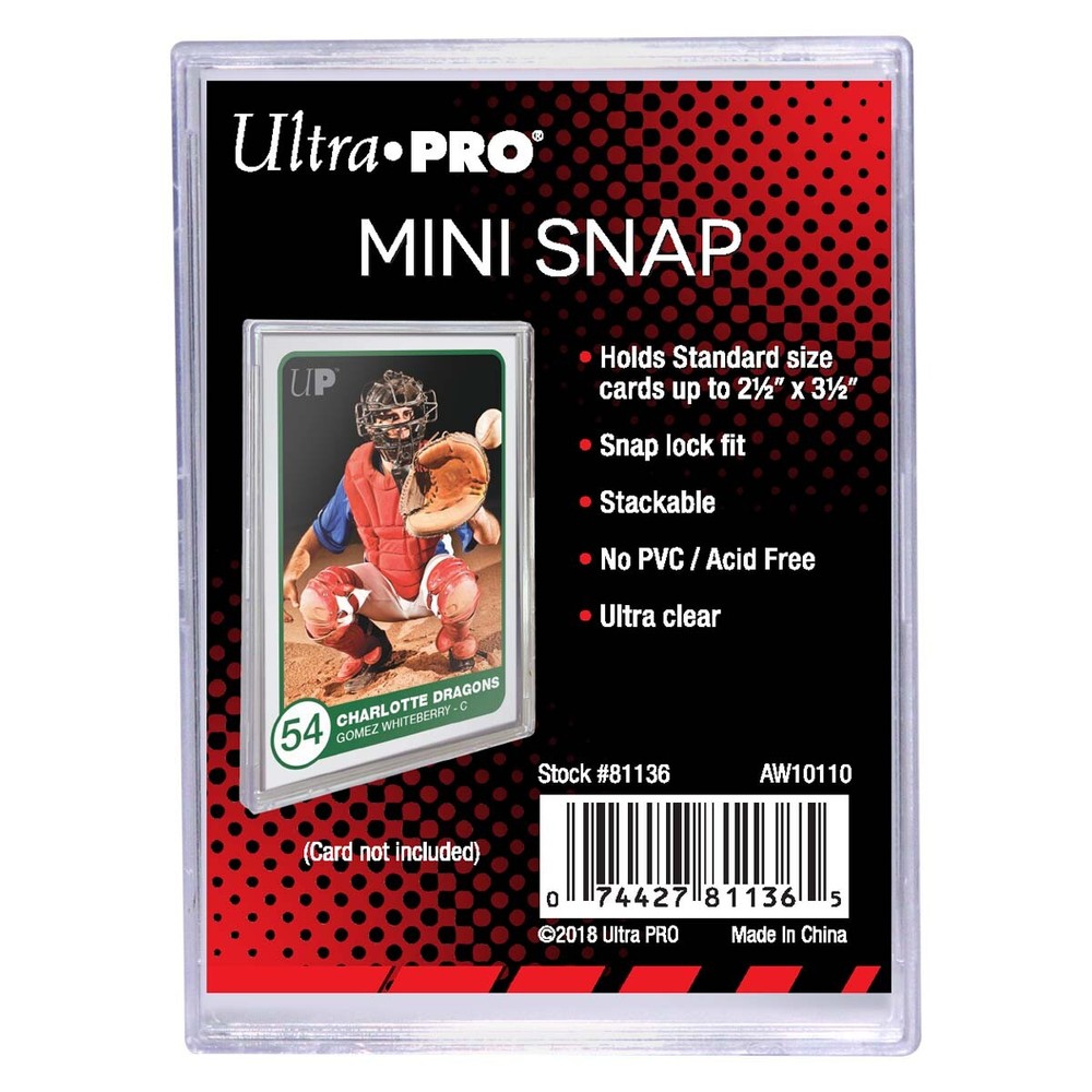 (100 Pack) Ultra Pro Mini Snap Card Holder Stackable Standard Size Archival Safe