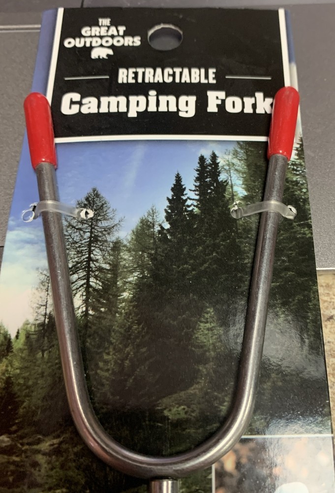 Great Outdoors Retractable Telescoping Camping Fork Hot Dog Red