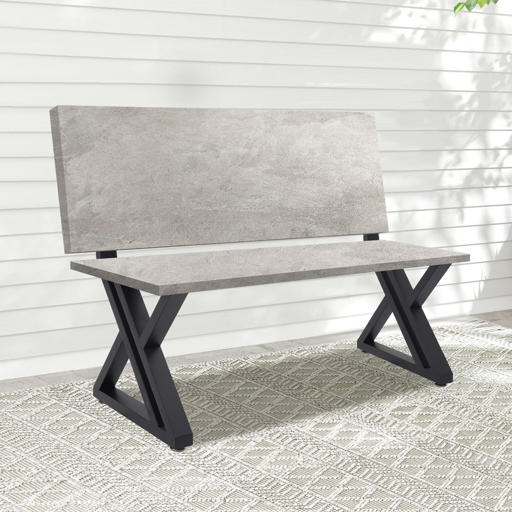 2PCS Bench Legs Z-Shaped Bench Legs with Backrest Bracket Bench Legs BlackUS