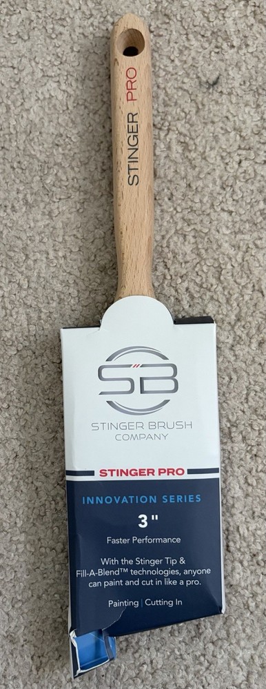 Stinger Red Tip 3 inch - Interior Angle Paint Beaver Tail Brush