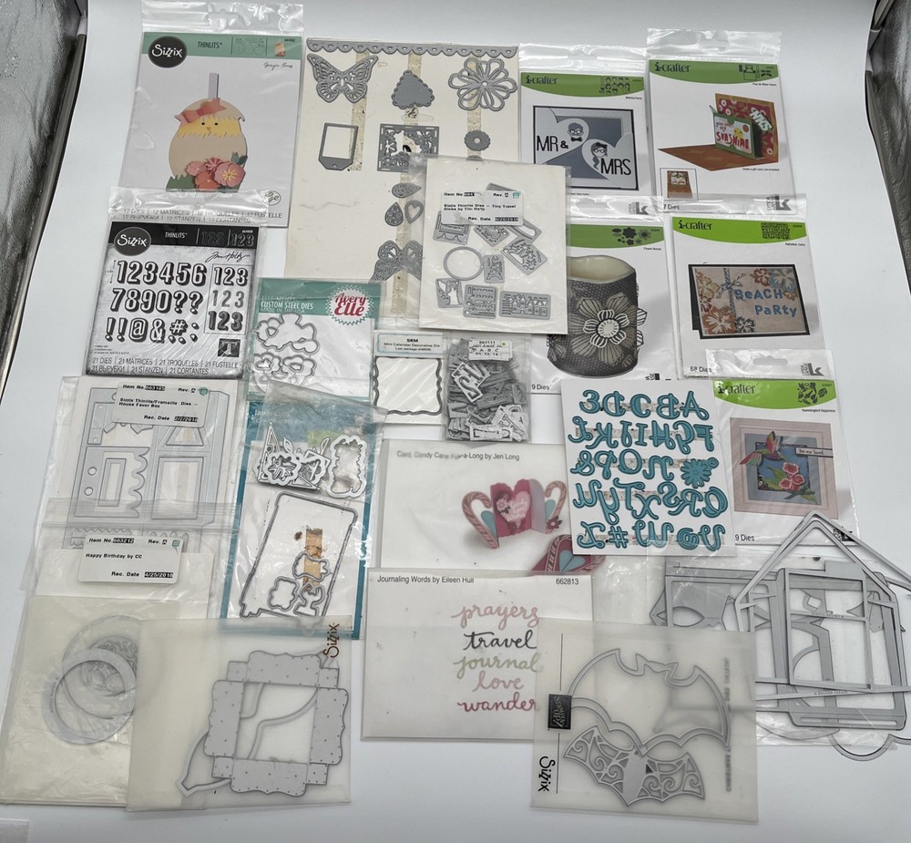 Huge Sizzix I-Crafter Thinlits Cutting Dies Lot Mixed Scrapbooking Card Making