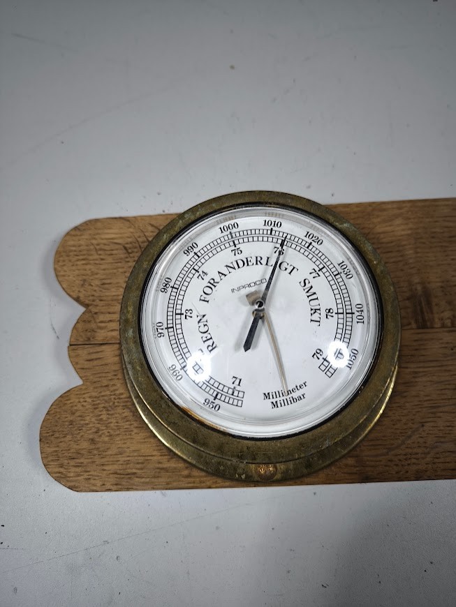 Vintage Wall Clock & Barometer Set - Working