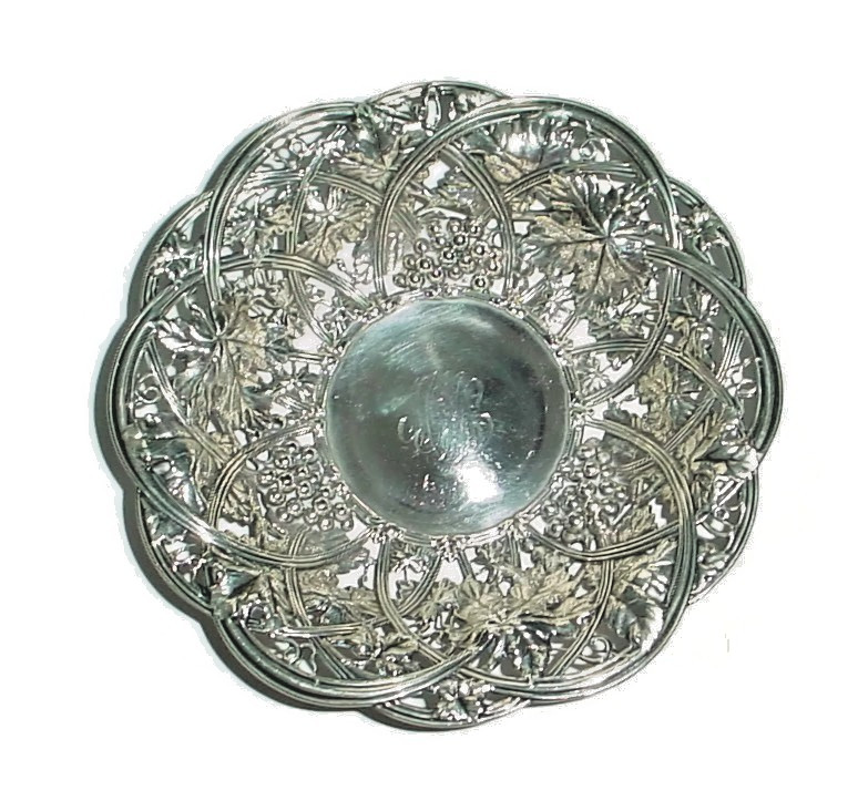 Whiting Sterling Silver BonBon Bowl Pierced Grapevine Pattern 1907