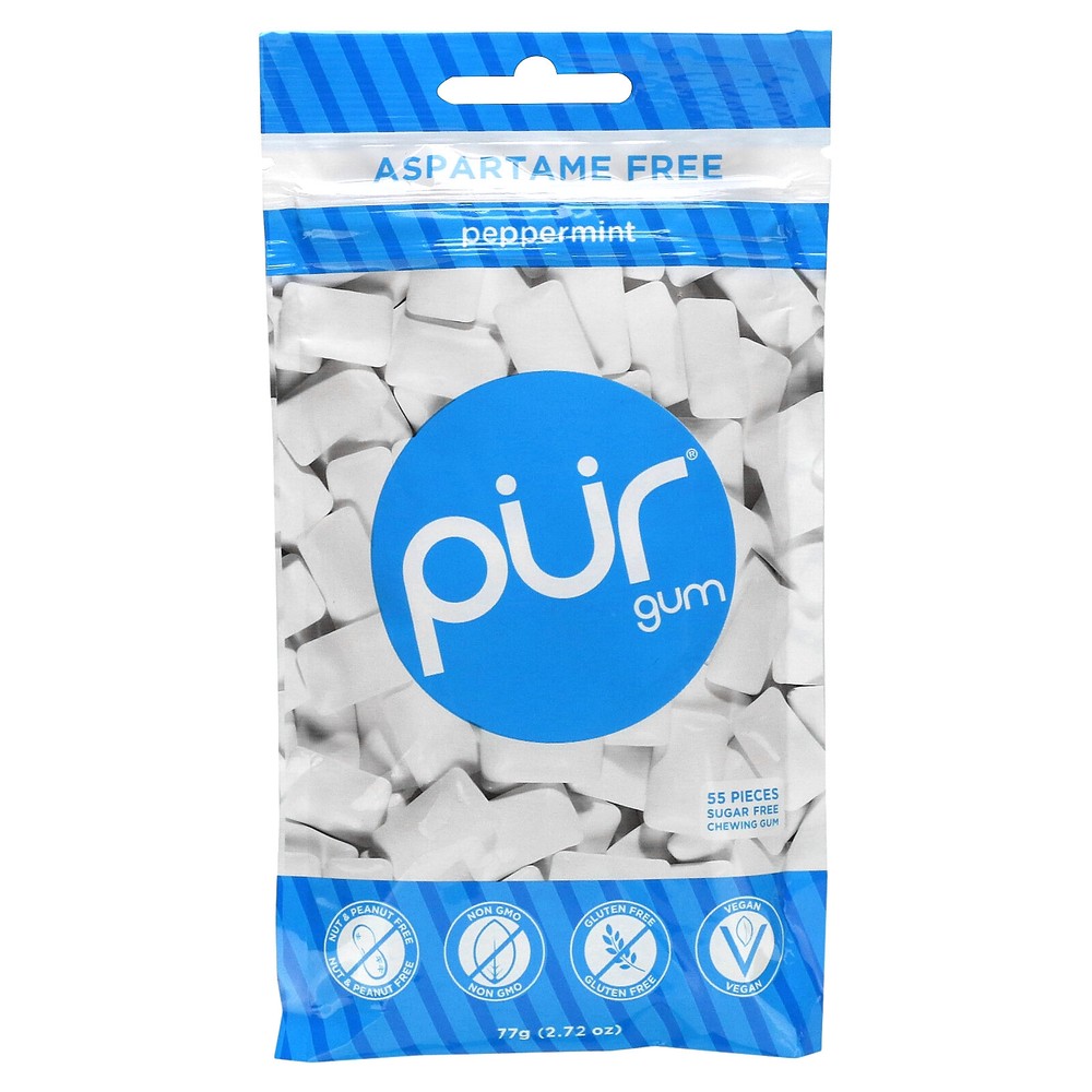 Chewing Gum, Peppermint, 55 Pieces, 2.72 oz (77 g)