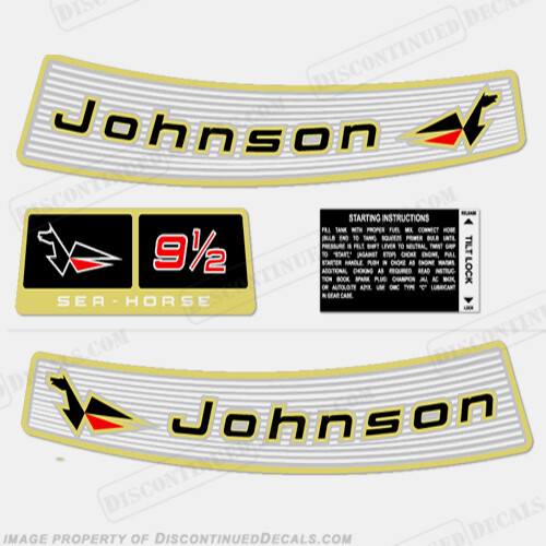 Fits Johnson 1965 9.5hp Decals