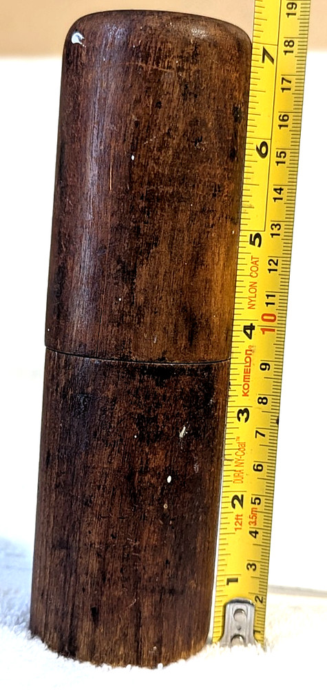 Antique Hand Turned 9 Hole Solid Maple Storage Box~ Drill Bits/Punch ~ Empty