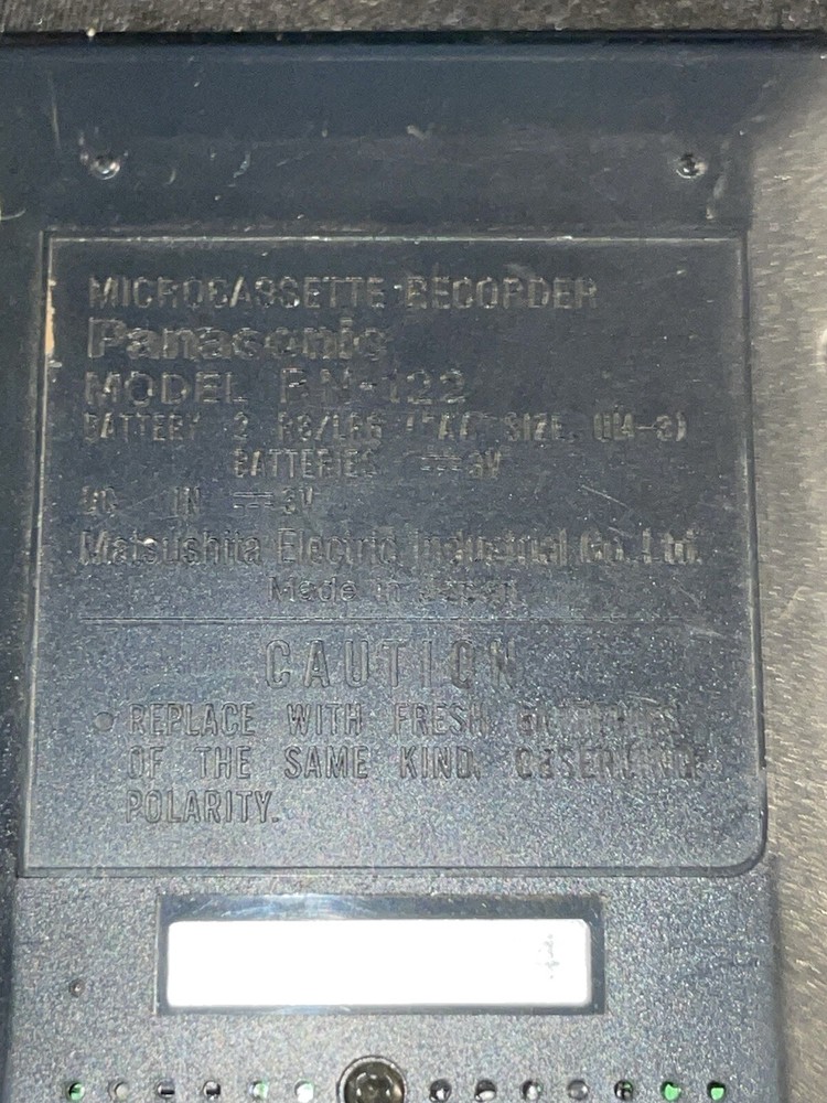 Panasonic Fast Playback Microcassette Recorder RN-122 Voice Activated