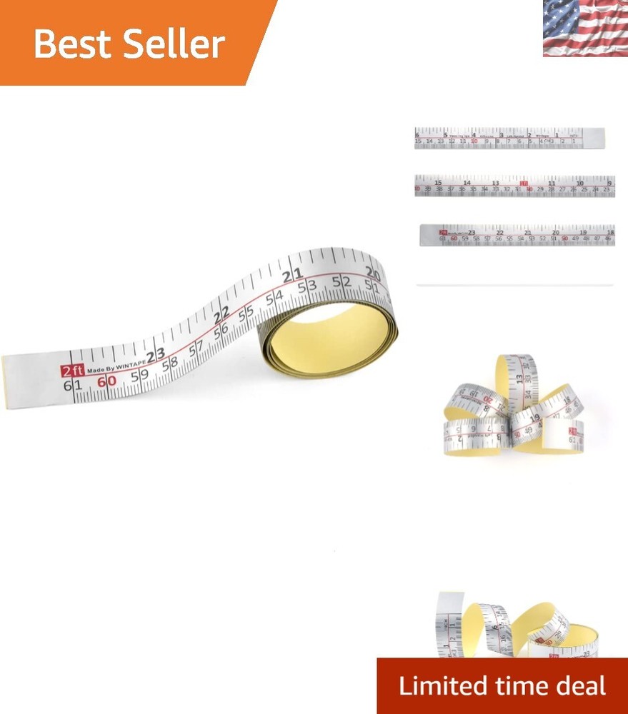 Waterproof 24'' Adhesive Measuring Tape with Push-Button Lock – Universal Use