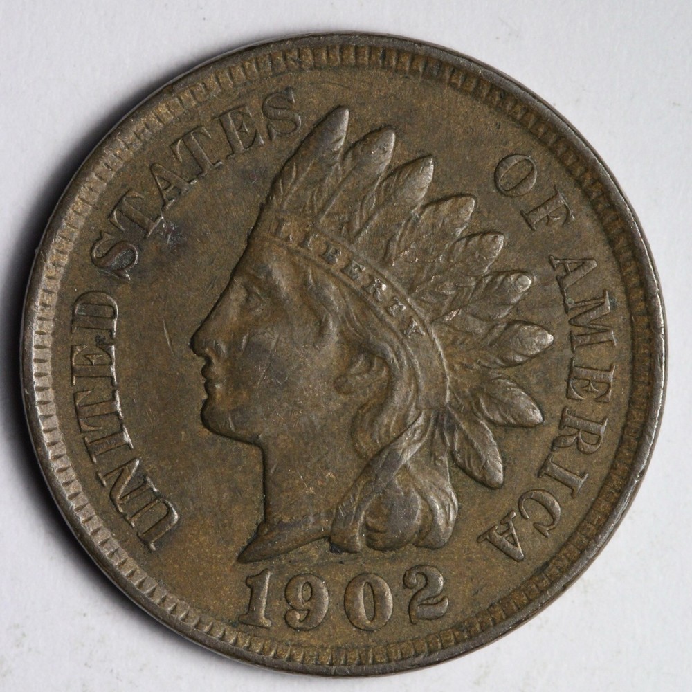 1902 Indian Head Cent Penny AU E233 RDH
