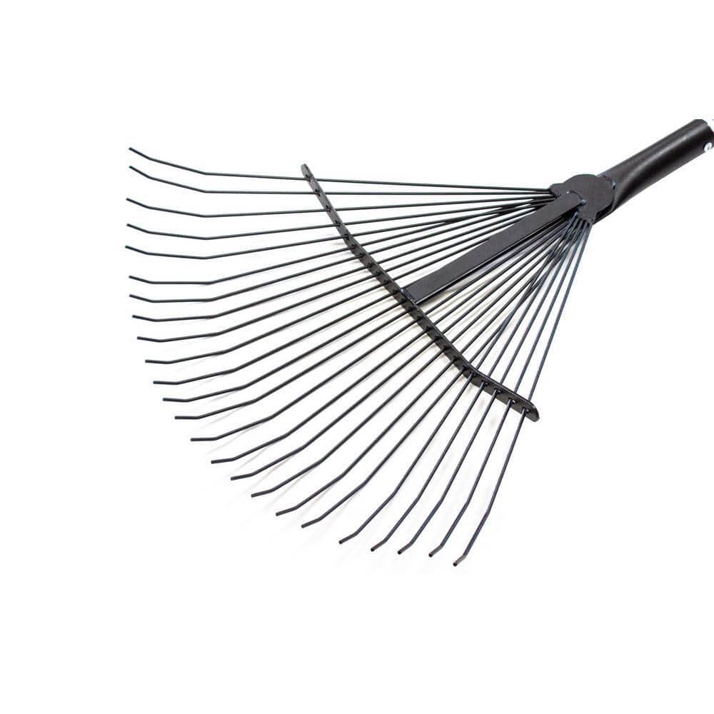 Bully Tools Leaf Thatching Rake Steel 24-Tine Fiberglass Handle Rubber Grip