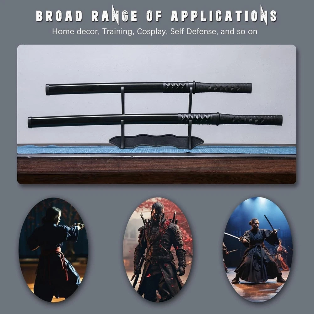 RTCT Katana Sword Polypropylene Training Samurai Sword 2-Piece Set with Displ...