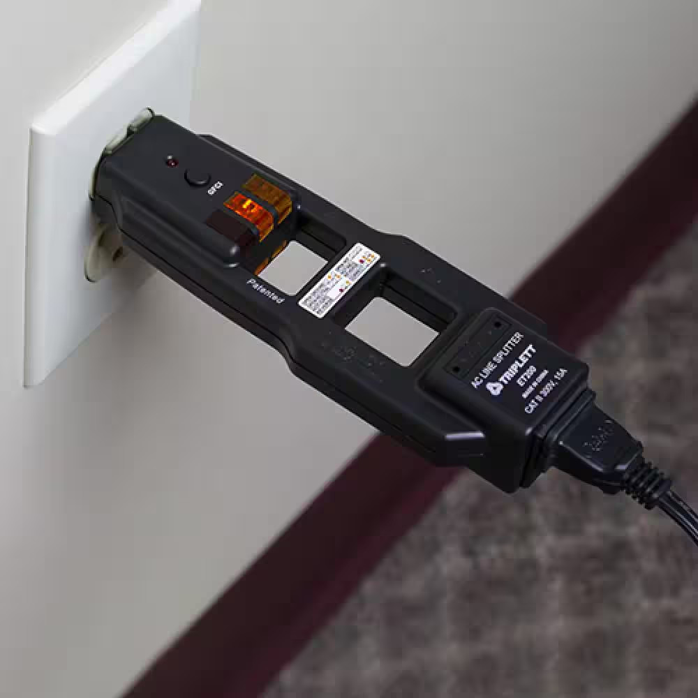 Combination AC Line Spliter and GFCI Receptacle Tester