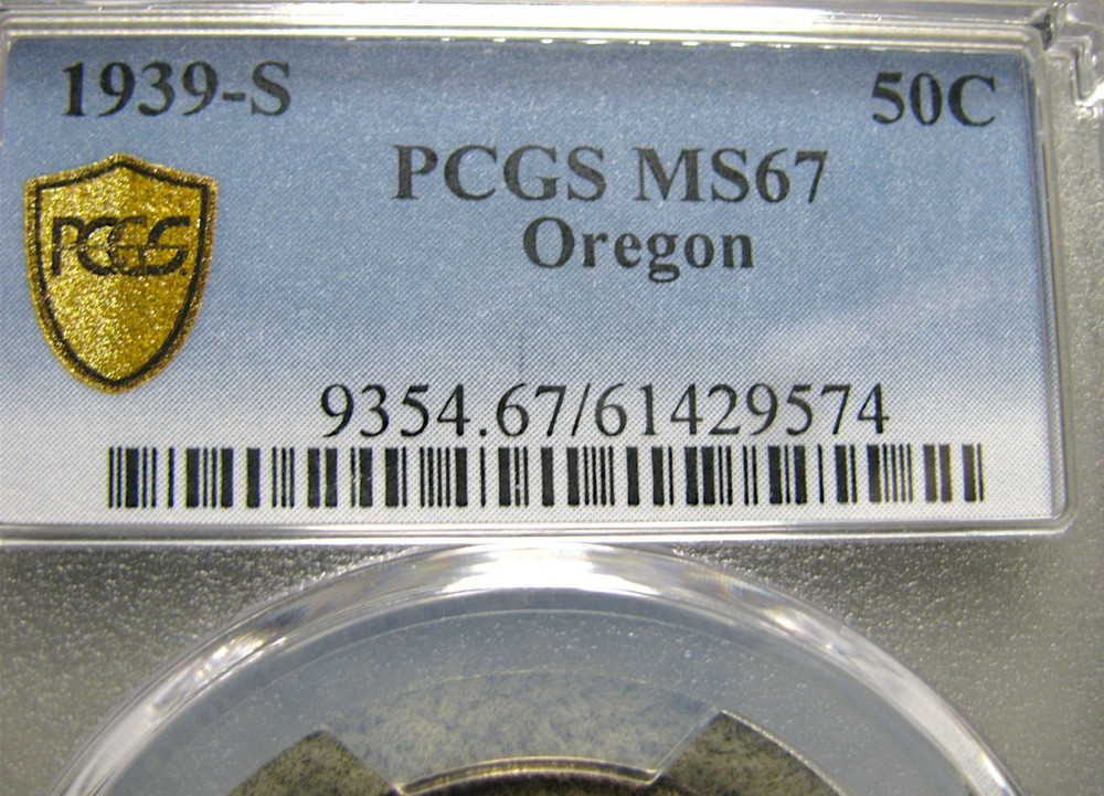 1939-S Oregon Commemorative Half Dollar Silver ---- PCGS MS-67 Coin ---- #824C