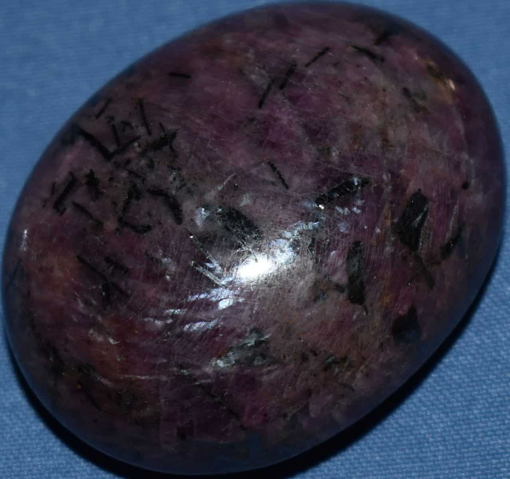 Shimmering Ruby Soap-Shaped Palm Stone #4