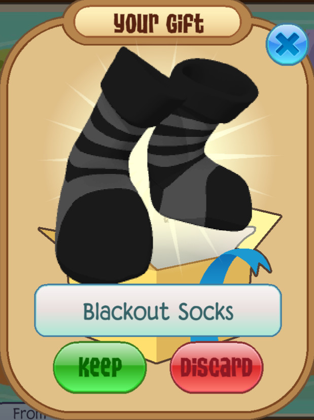 Animal Jam Classic (AJC) | Blackout Candy Cane Socks (READ DESCRIPTION)