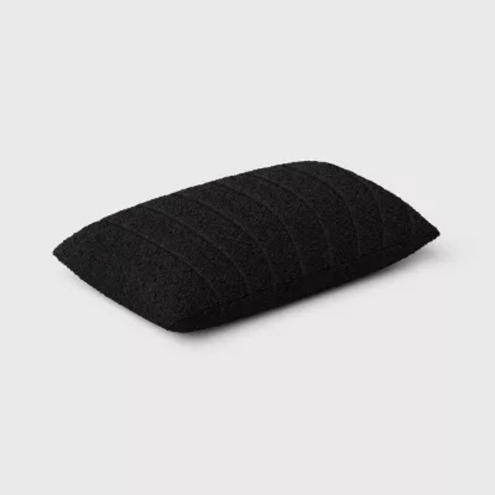 Oversized Channeled Boucle Lumbar Throw Pillow