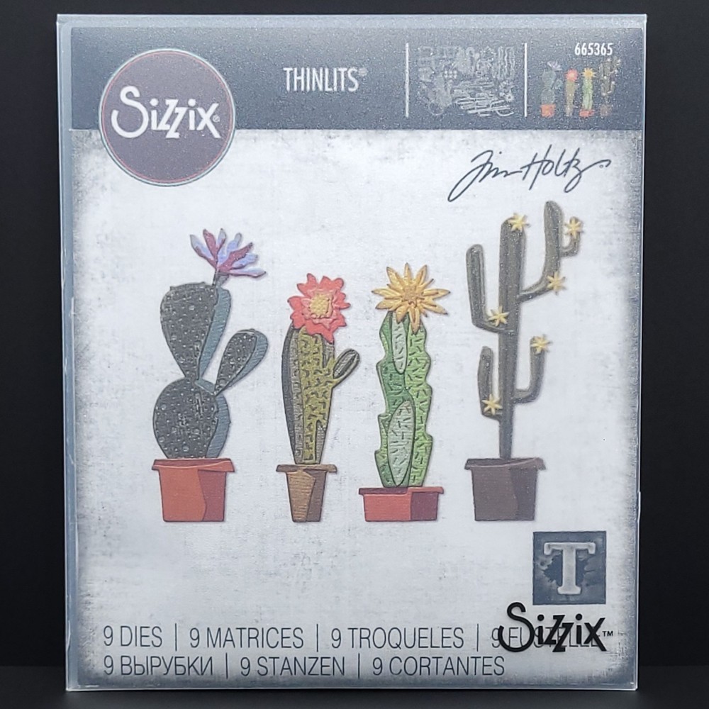 Sizzix Tim Holtz Funky Cactus Thinlits Wafer Thin Cutting Dies 665365 9pcs