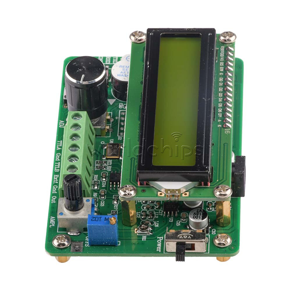 DDS 5MHz Function Signal Generator Sine Triangle Square Wave Module US Plug Set