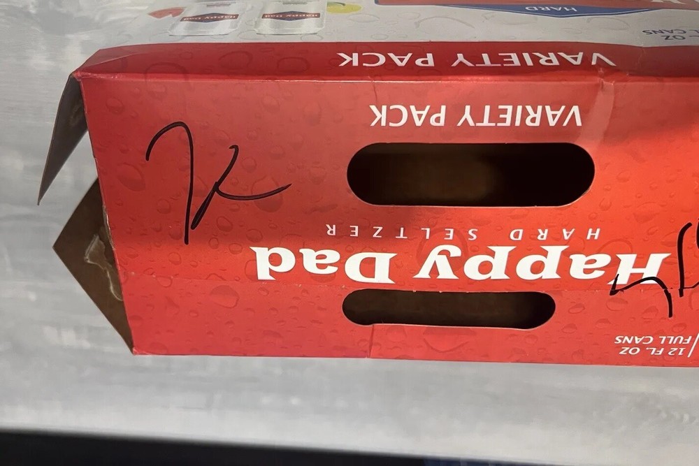 Kyle Forgeard & Aaron Steinberg Happy Dad Autographed Signed 12 Pack Empty Case