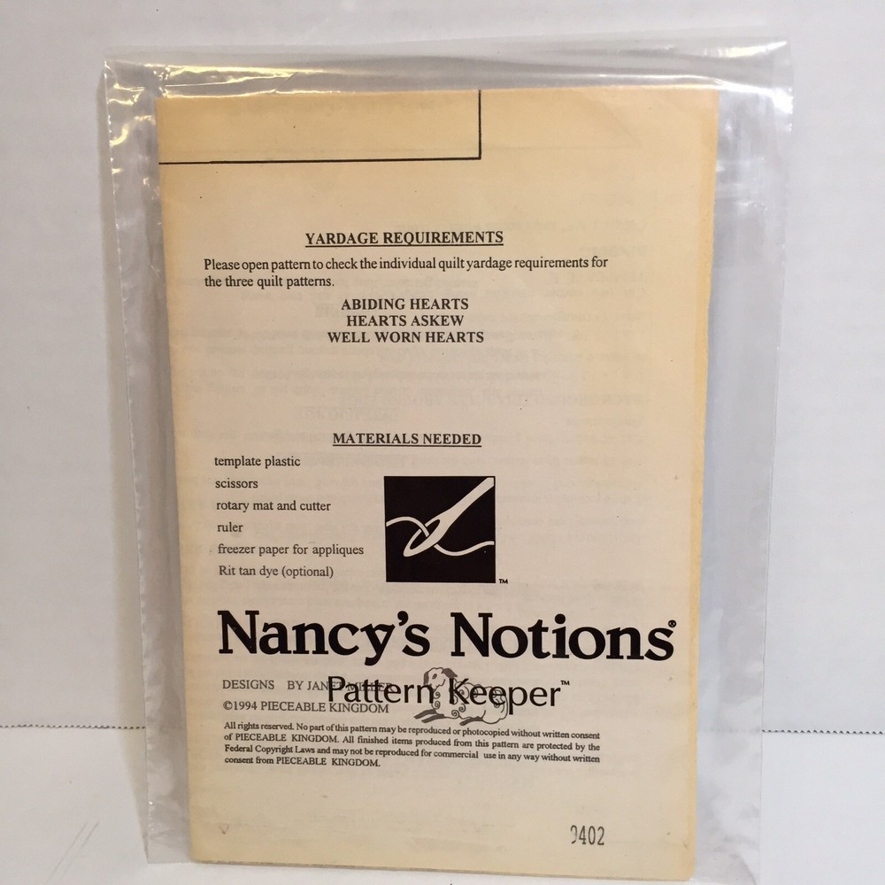 Abiding Hearts Quilt Pattern Peaceable Kingdom