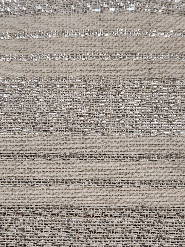 Domain Linen-Look Tablecloth-Beige with Silver Embrodered Threading-Square
