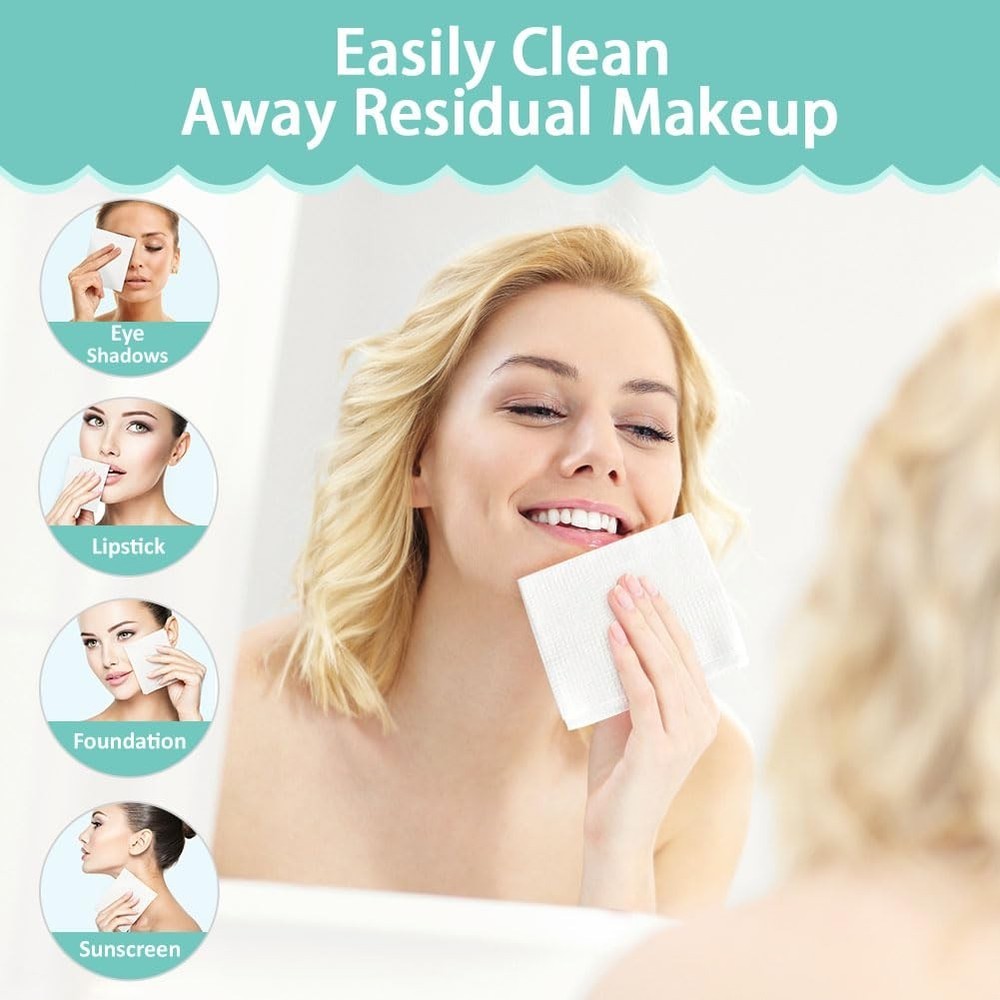 Face Towels, Disposable Face Towelette, Biodegradable Makeup Remover Dr