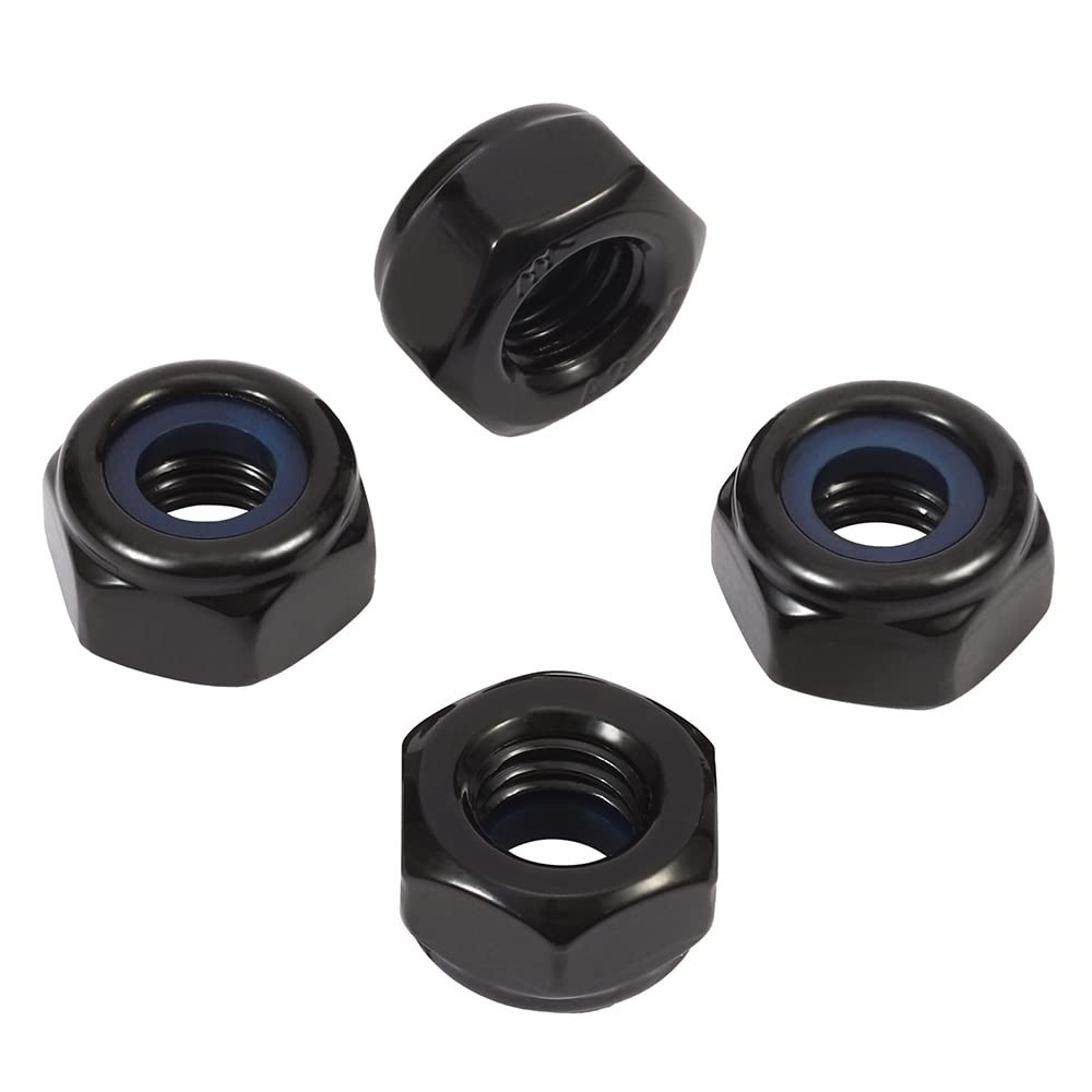 Nylon Insert Hex Lock Nuts Locknuts, 304 Stainless Steel 18-8, Black Oxide, 5...