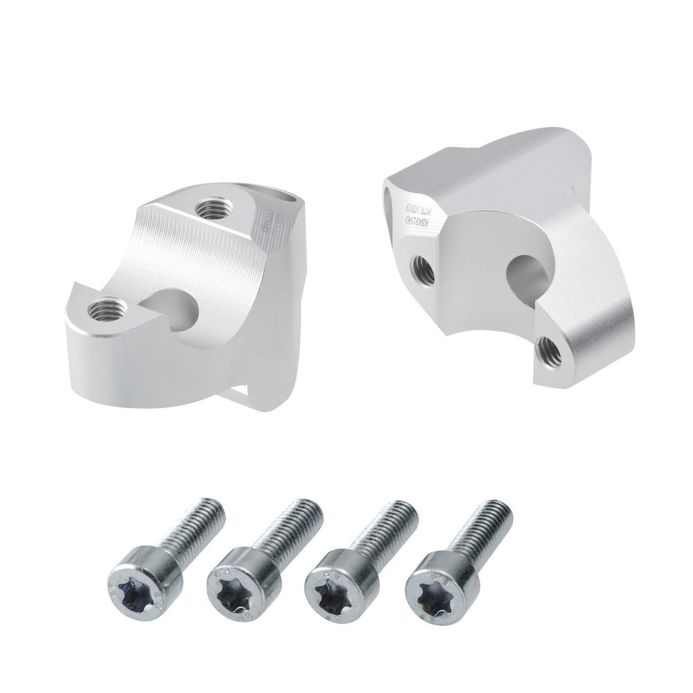 Handlebar riser 30 mm with offset 19 mm silver for KTM models with ABE
