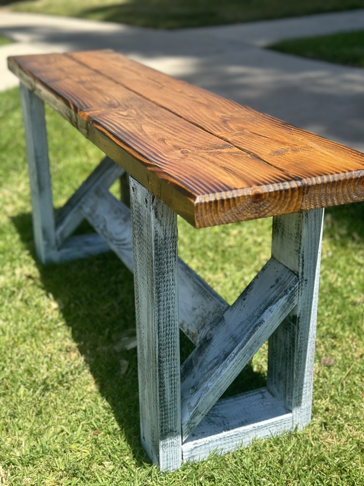 solid wood bench seat