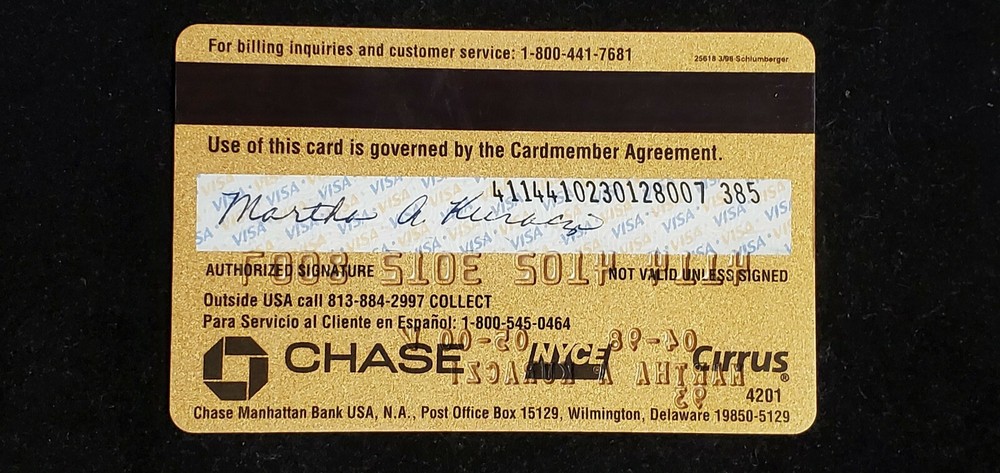 Chase Gold Visa exp 2000 cc1341