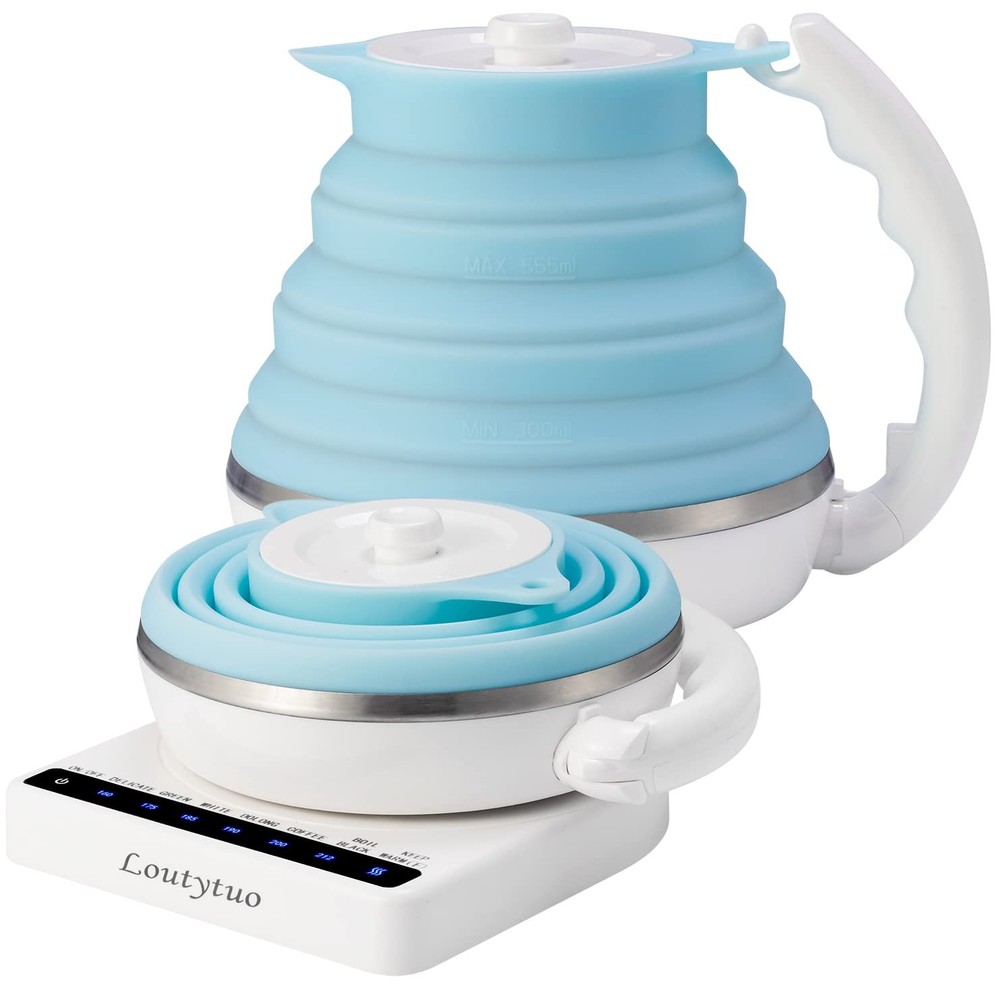 Ultrathin Food Grade Silicone Travel Foldable Electric Kettle Variable Temper...