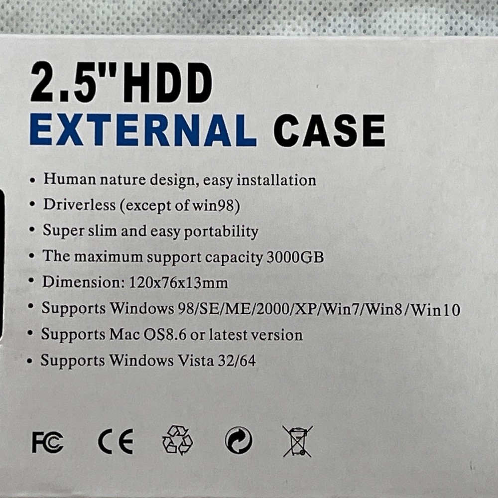 USB 3.0 external hard drive case fits 2.5" HDD