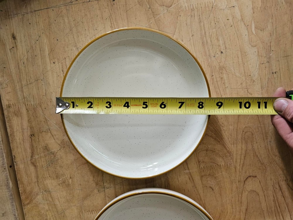 4 PACK - 8" Salad Plates - Over&Back Options Dinnerware Stoneware Speckled White