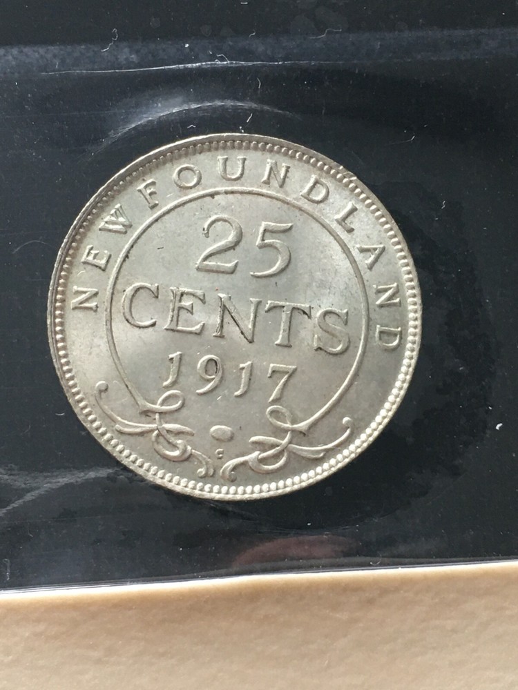 1917c ICCS Graded Newfoundland ¢25 Cent **MS-60**