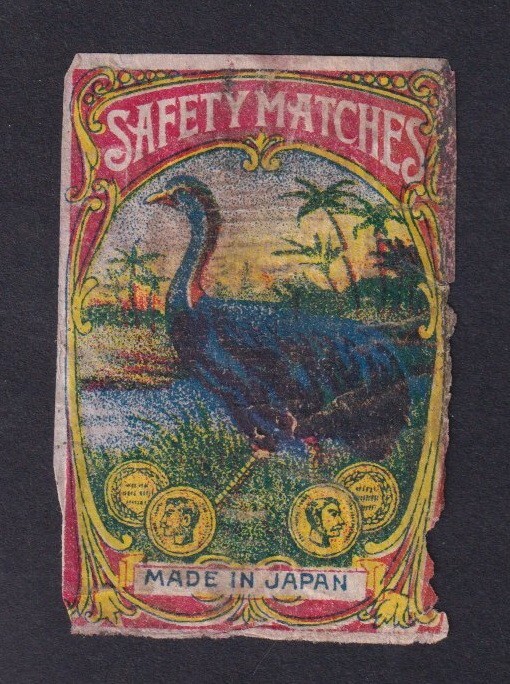 Old  matchbox label  Japan BN155393 Bird