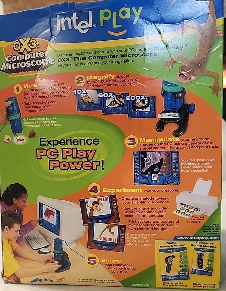 Intel Play QX3+ Computer Microscope 8 & Up includes an activity guide book