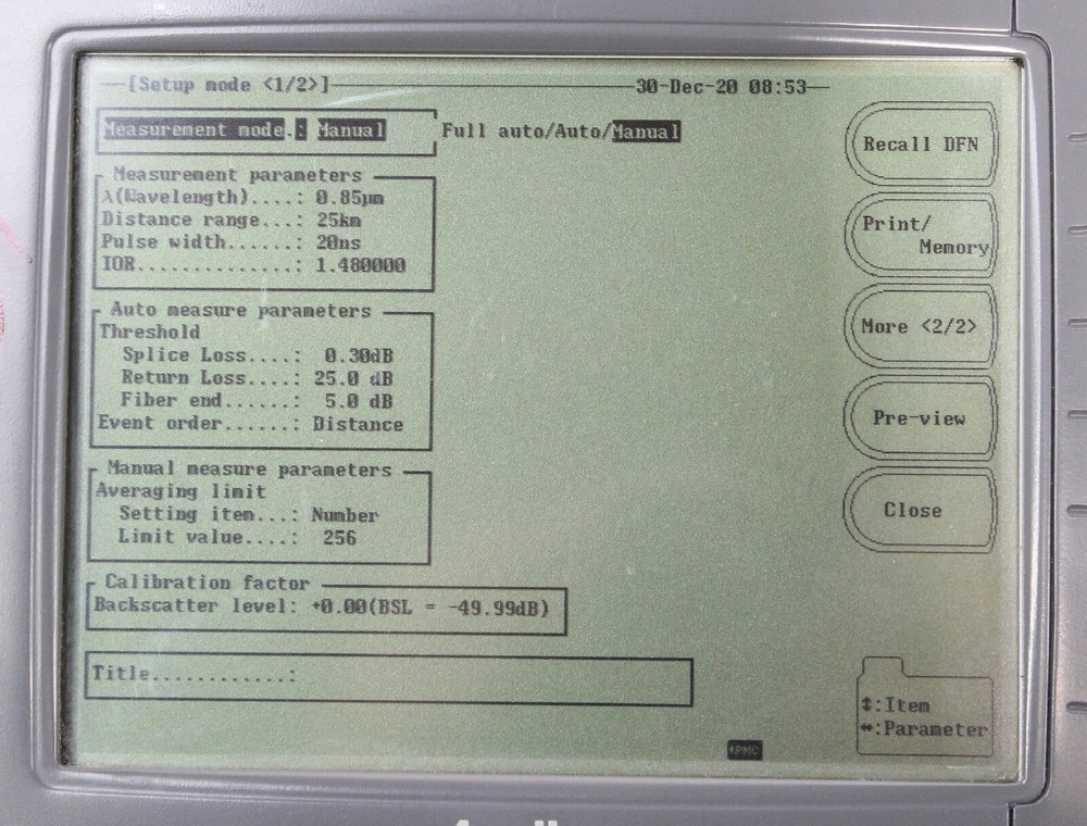 Anritsu MW9070A Optical Time Domain Reflectometer