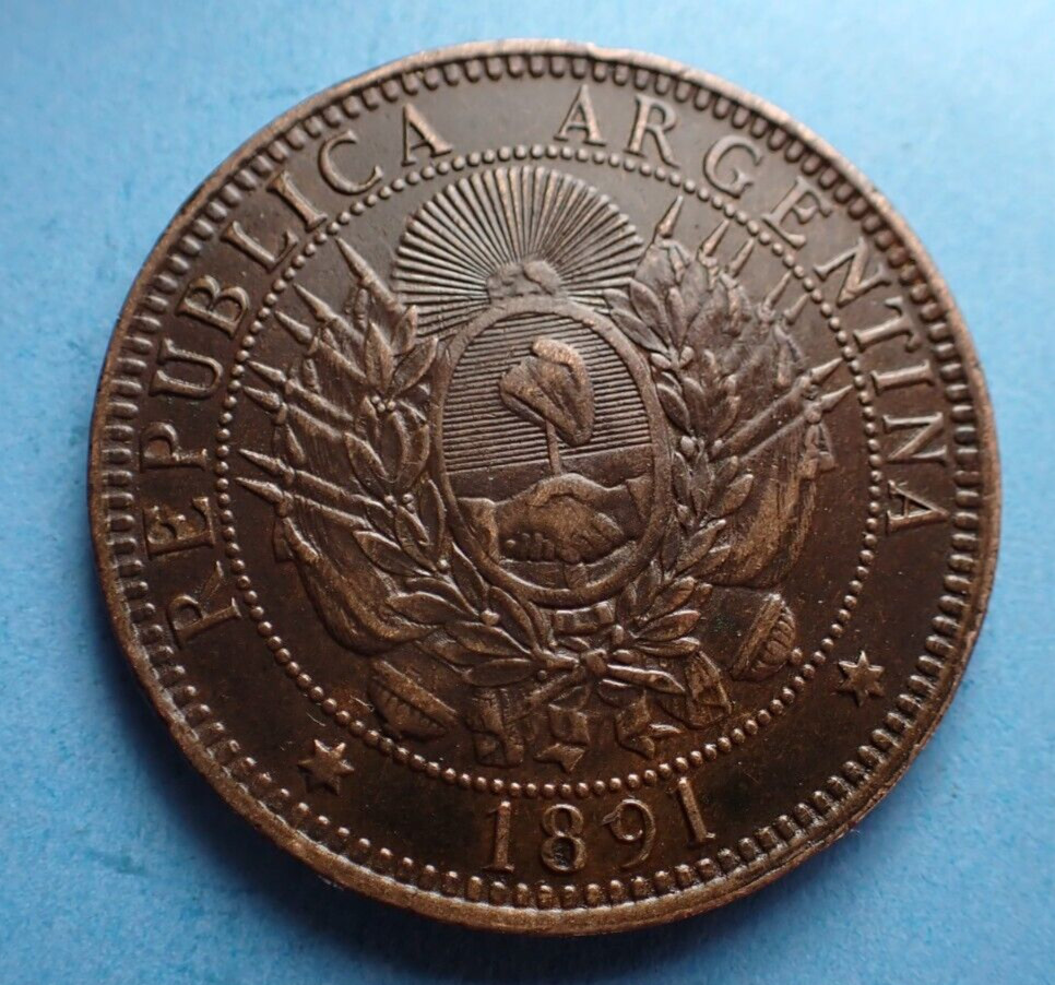 Argentina, 2 Centavos, 1891, as shown.