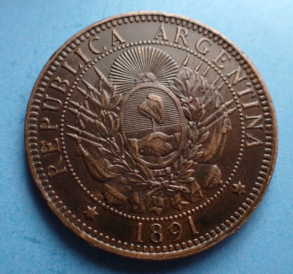Argentina, 2 Centavos, 1891, as shown.