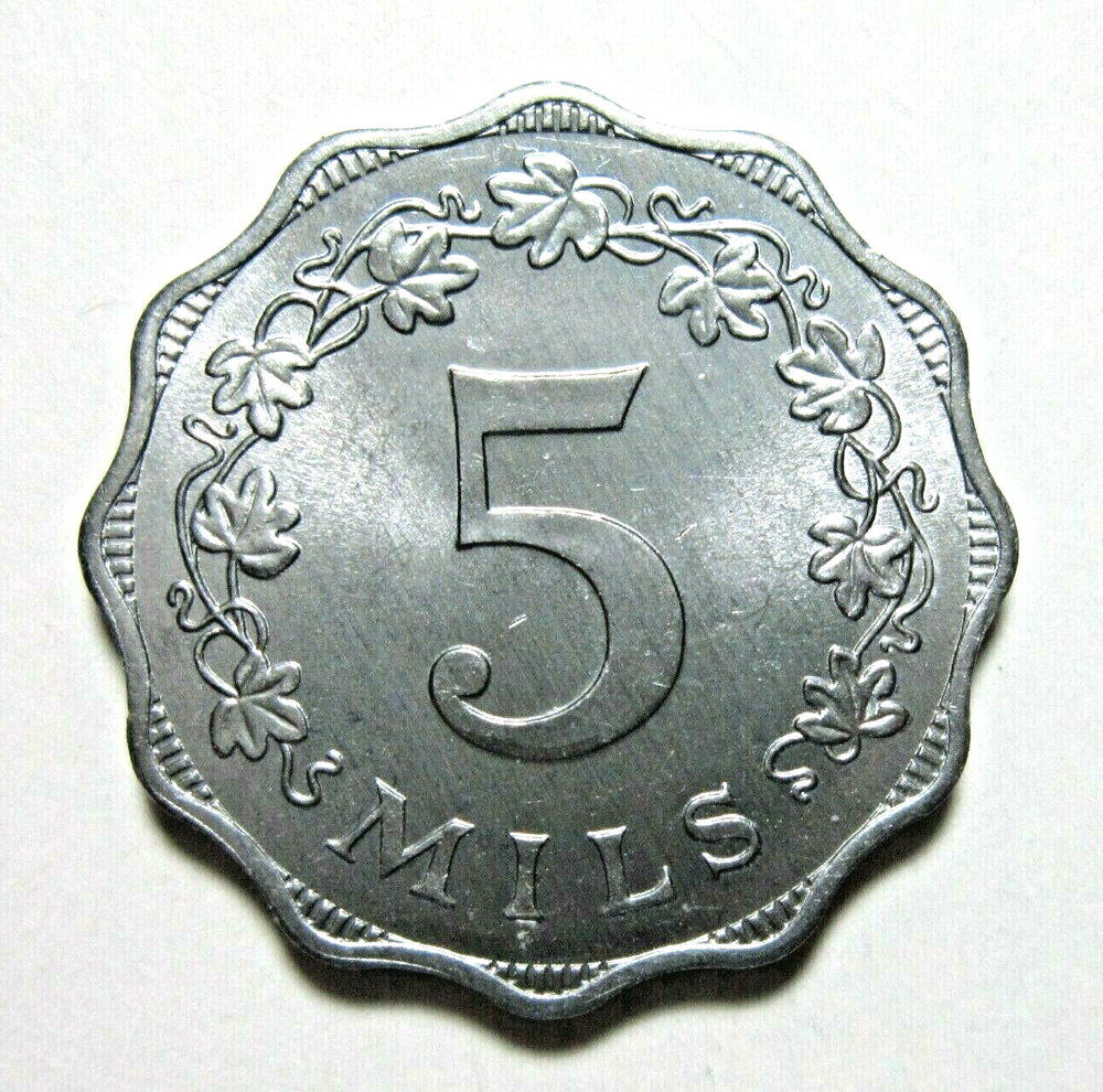 MALTA. 5 MILS, 1972. UNCIRCULATED.
