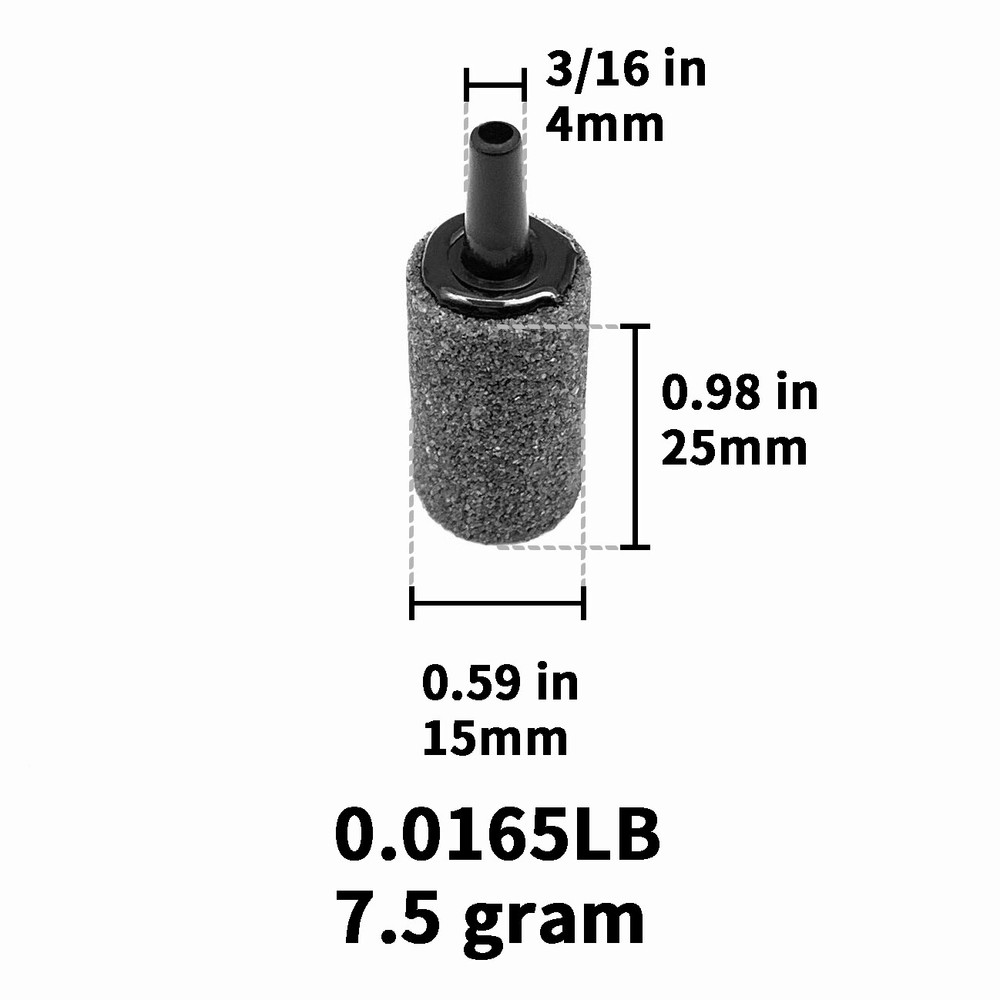 HiSin 1" X 0.6" Cylinder Air Stone for Aquarium & Hydroponics [100 Count]