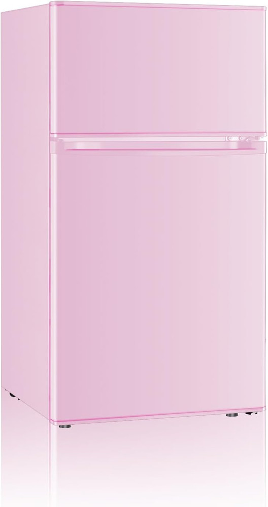 Mini Fridge with Freezer, 3.2 Cu.Ft, 2 Doors Compact Mini Refrigerator with Sepa