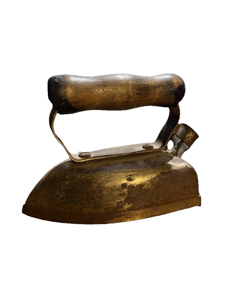 Vintage Sad Iron Wooden Handle Heavy