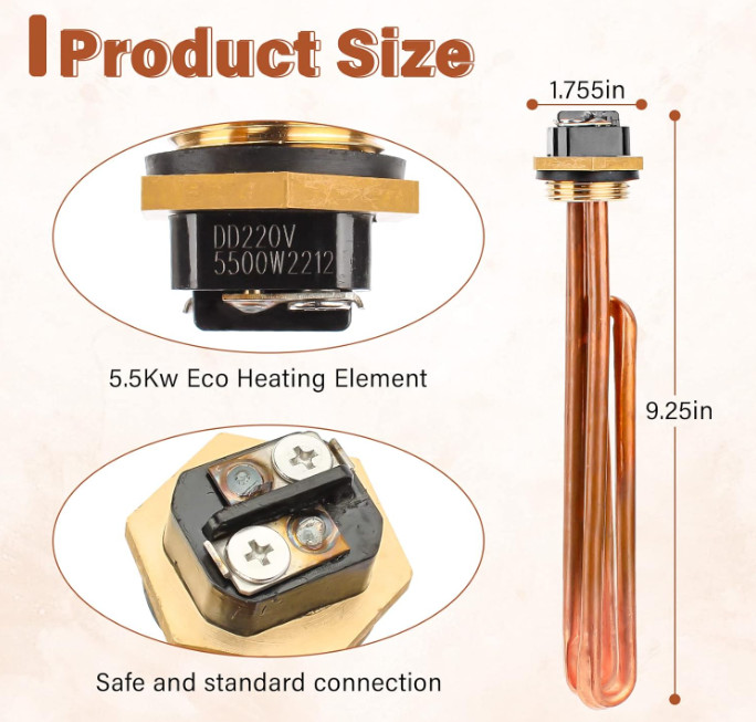 Heater Element 55220 Replacement for E'co Pou 6/Eco 8/Eco 11 Electric Tankless