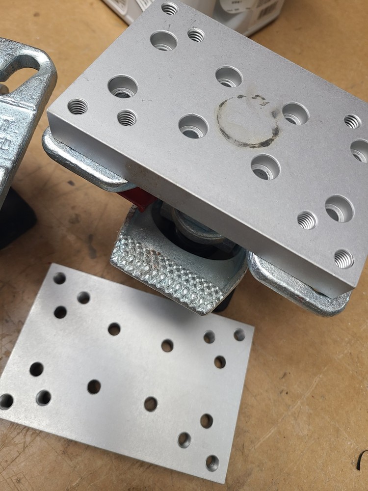 Workbench Heavy Dulty Lock-down Foot - Stop and Stabilizer - PAIR - w/plate