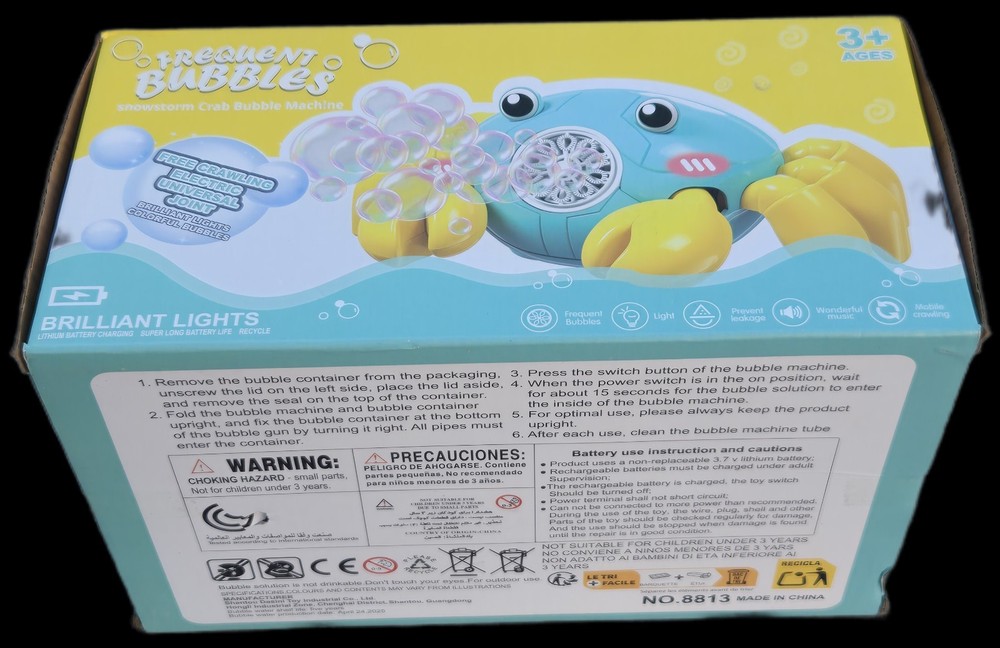 Frequent Bubbles Snowstorm Crab Bubble Machine Bubble Maker
