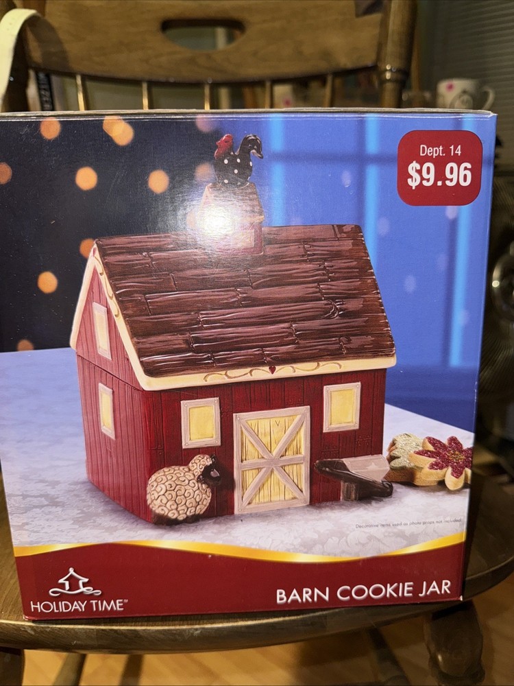 Holiday Time Barn Cookie Jar,