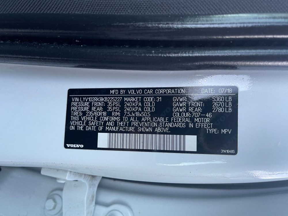 2019-2020 Volvo XC60 Main Display In Dash