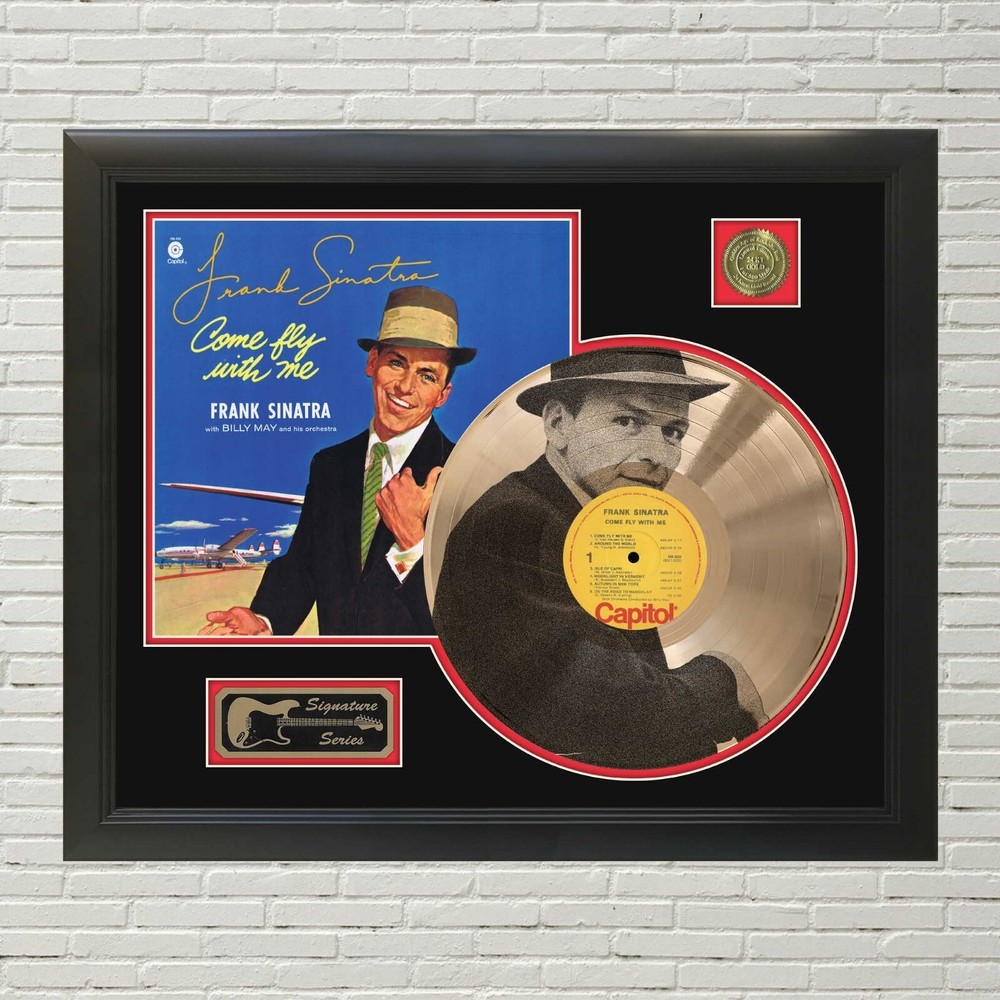 Frank Sinatra Come Fly With Me Custom Etched Reproduction Signed LP Display